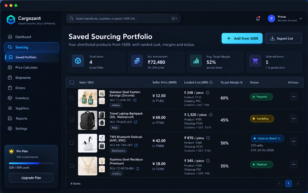 Sourcing Portfolio Dashboard